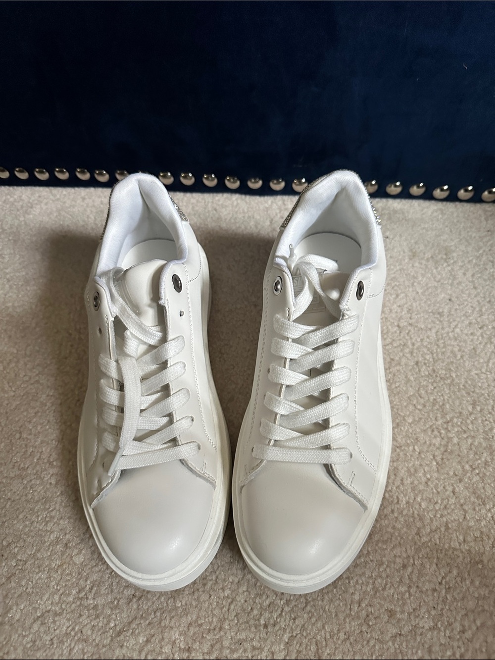 Steve Madden White Low-Top Lace-Up Sneakers